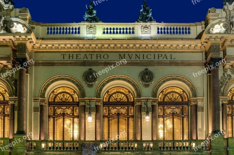 Municipal Theatre São Paulo Brazil Main Facade