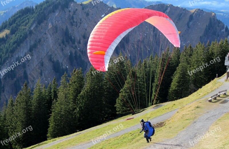 Paragliding Start Mountain World Forest Mountains