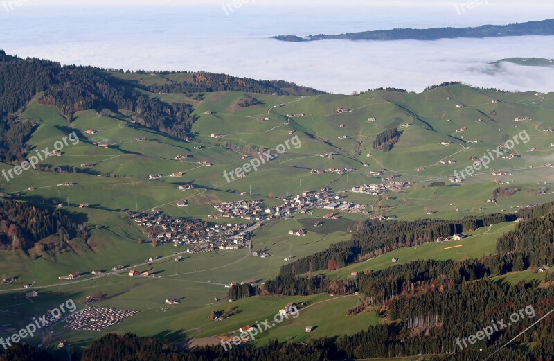 Gonten Alpine Appenzell Switzerland Panorama