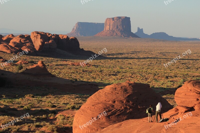 Monument Valley Desert Arizona Evening Tourists