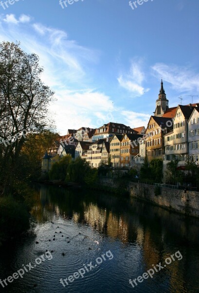 Tübingen Historic Center Neckar Houses Old