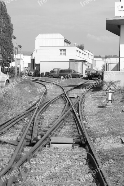 Rails Track Locomotive Industrial Area Train