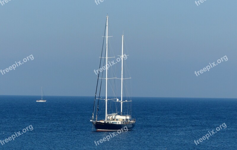 Sailing Boat Mediterranean Blue Mast Coast