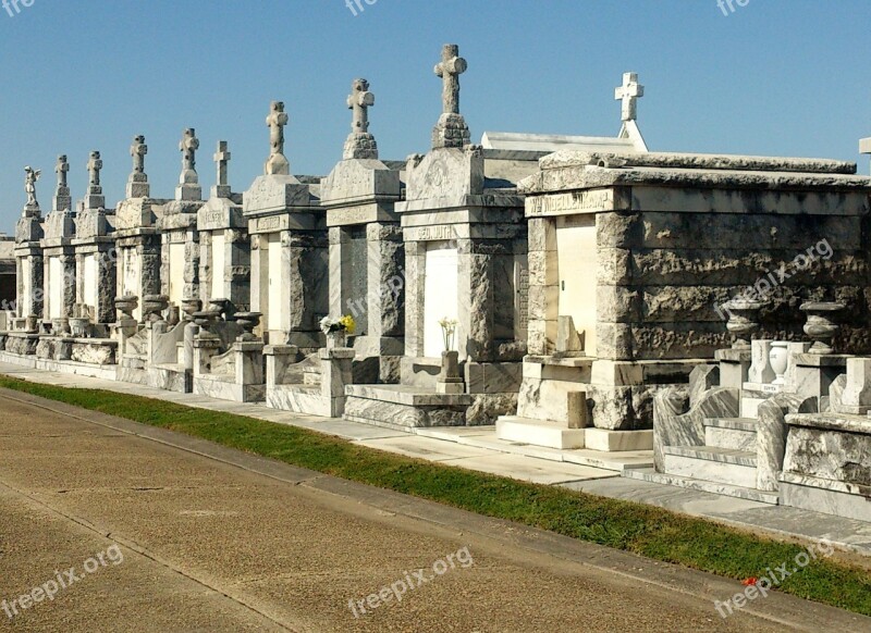 Cemetery Crypts Graves Tombstone New Orleans