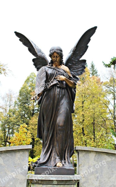 Angel Sculpture Bronze Statue Cemetery Bronze