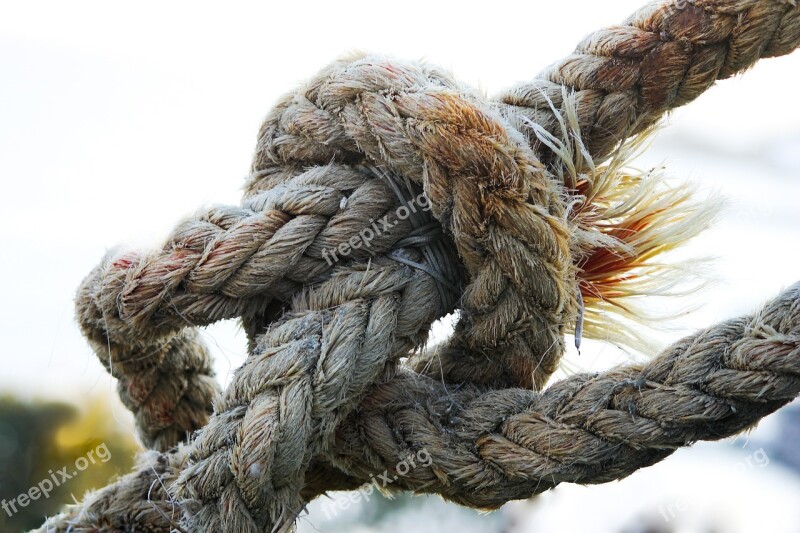 Knot Rope Cordage Close Up Ship Traffic Jams