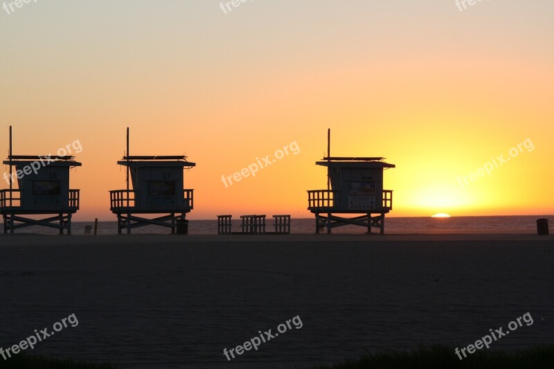 Venice Beach Sunset Los Angeles Free Photos