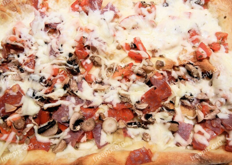 Pizza Mushrooms Salami Anchovies Tomatoes