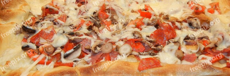 Pizza Mushrooms Tomatoes Salami Cheese