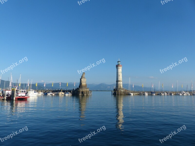 Lake Constance Harbour Entrance Lindau Free Photos