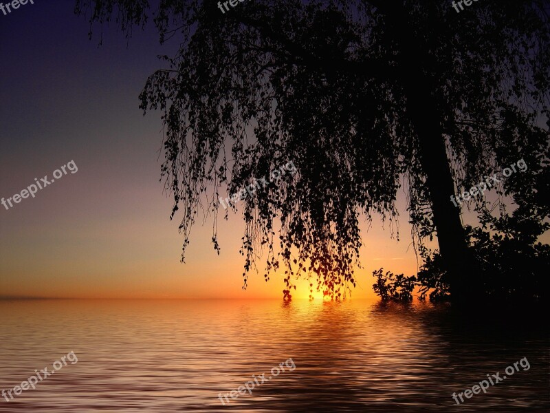 Lake Water Nature Landscape Abendstimmung