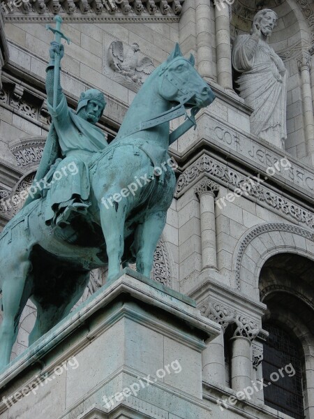 King Saint Louis Statue Paris France Sacré-coeur