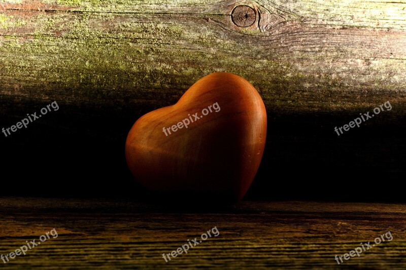 Wooden Heart Heart Wood Deco Macro