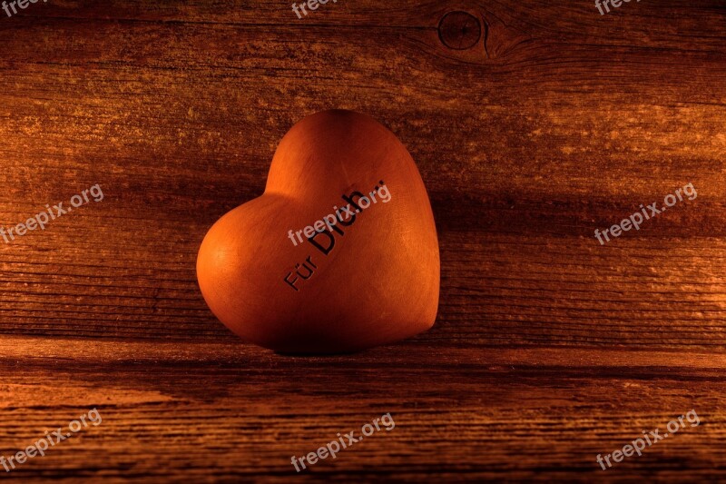 Wooden Heart Heart Wood Deco Macro