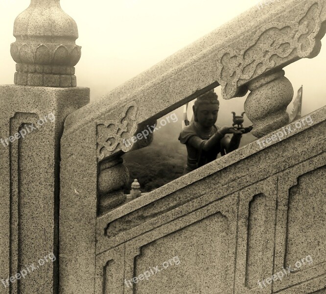 Monastery China Lantau Island Po Lin Monastery Tian Tan Buddha