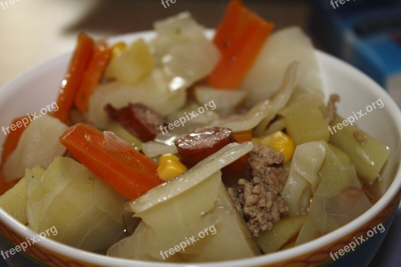 White Cabbage Stew Cook Eat Food