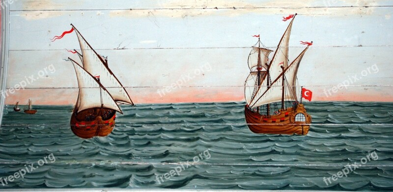 Motor Sailers Ships The Framework Sea Painting