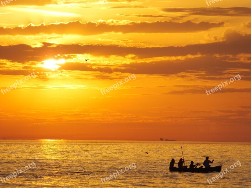 Sun Sunset Orange Setting Sun Landscape