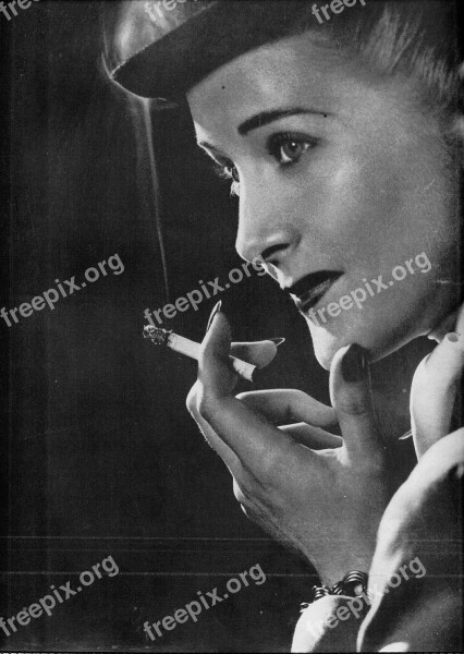 Smoking Model Vintage Smoke Cigarette