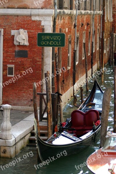 Italy Gondola Venice Canal Traditional