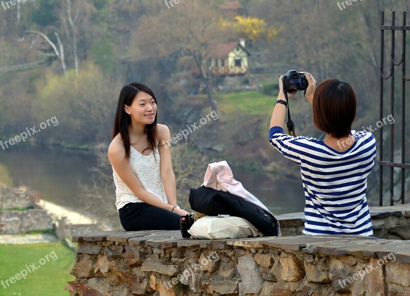 Photography The Japanese Spring Nature Sitting People