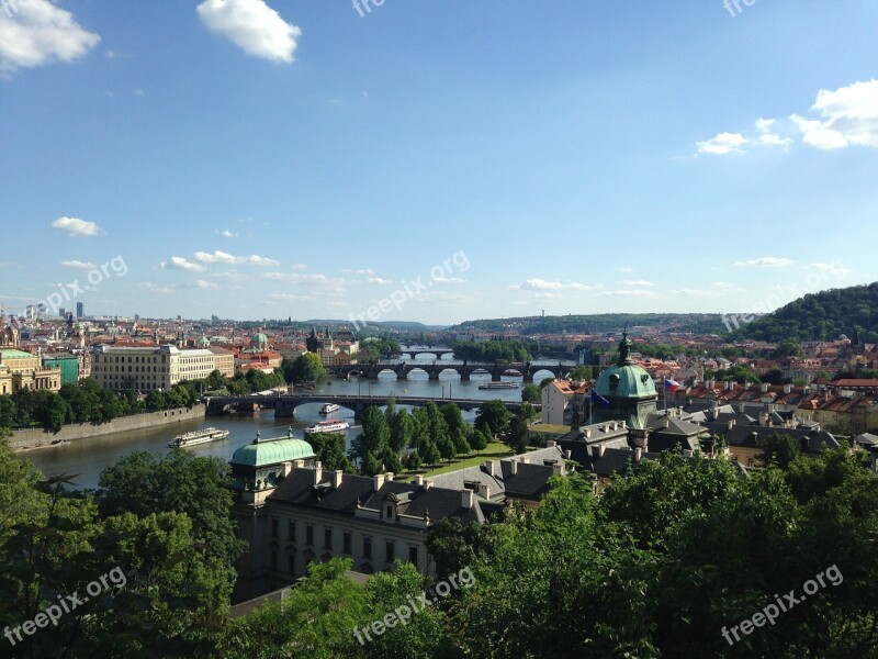 Prague Vltava Bridges River City