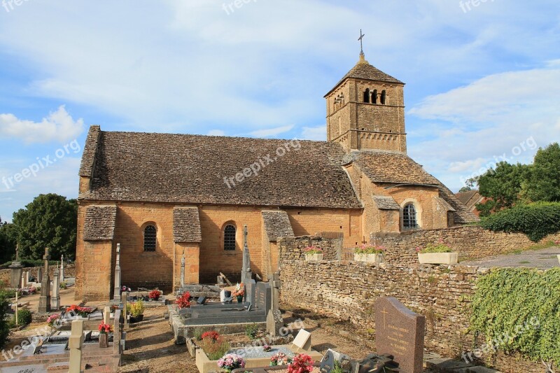 Church Burgundy France Ameugny Holidays