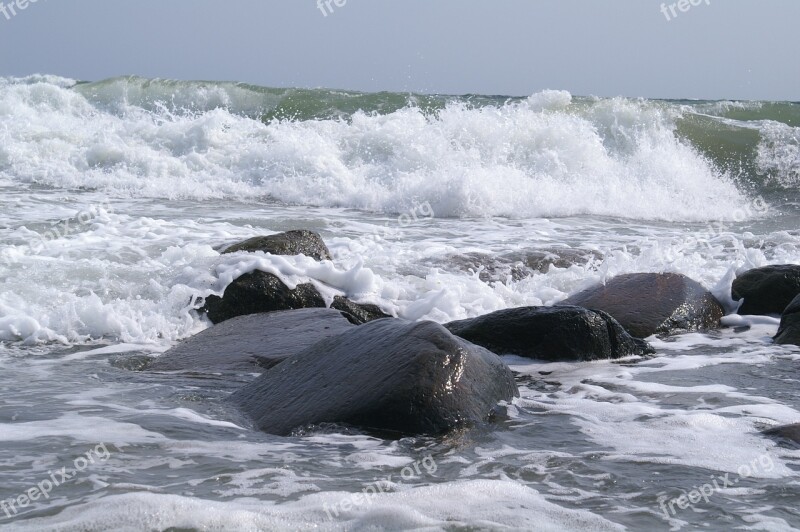 Wave Sea Water Spray Surf