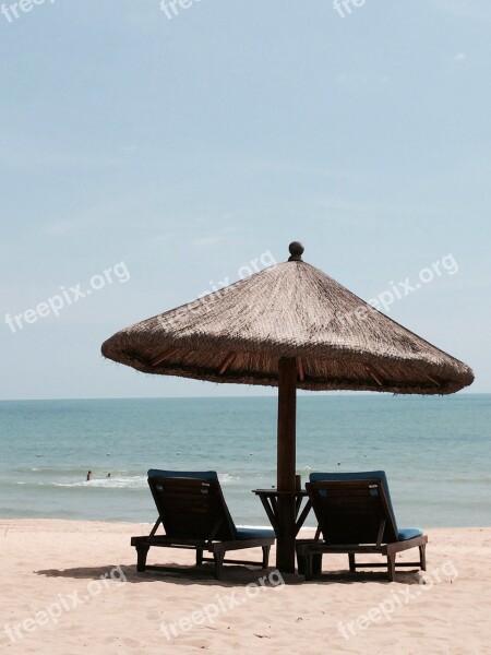 Beach Scene Sun Visor Chair Sea Water