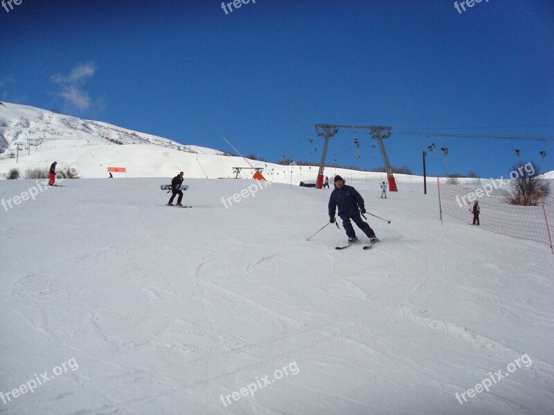 Skiing Snow Mountain Landscape Free Photos