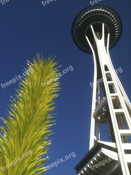 Seattle Space Needle Landmark Washington Skyline