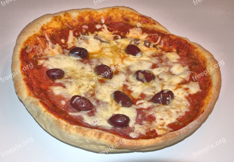 Pizza Pie Olives Cheese Salami