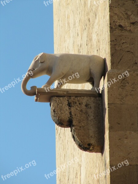 Elephant Tower Cagliari Sardinia Facade Figure