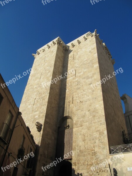 Elephant Tower Cagliari Sardinia Historic Center Free Photos