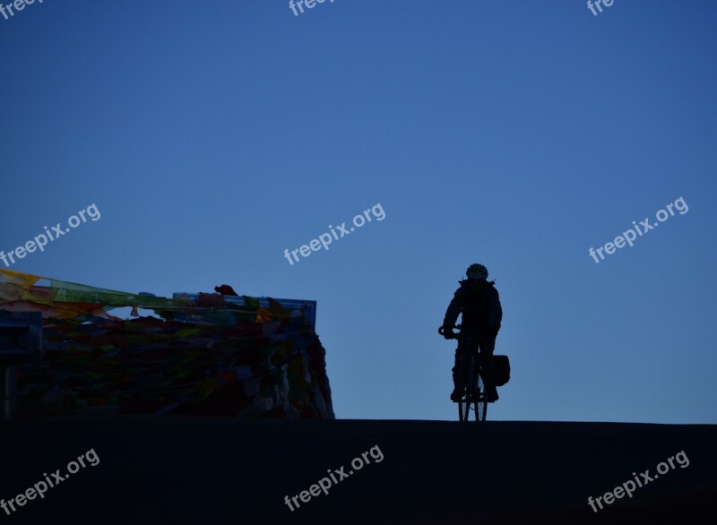 Cyclist At Dusk Bike Free Photos