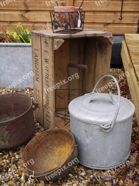 Vintage Zinc Container Old Metal