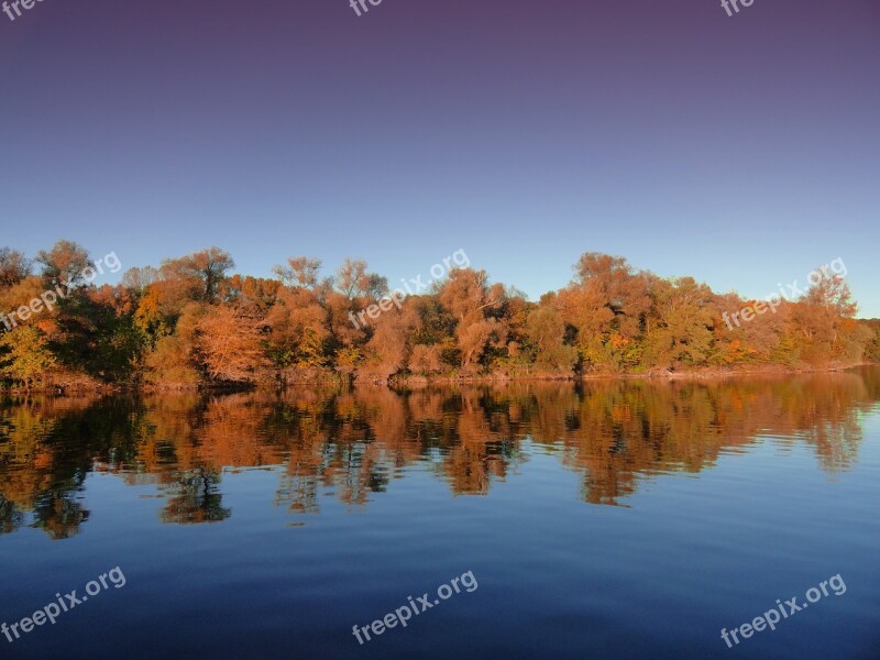 Autumn Water Old Rhine Reffenthal Nature