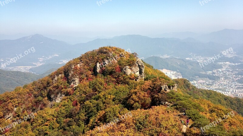 Cheonmasan Climbing Autumn Travel Free Photos