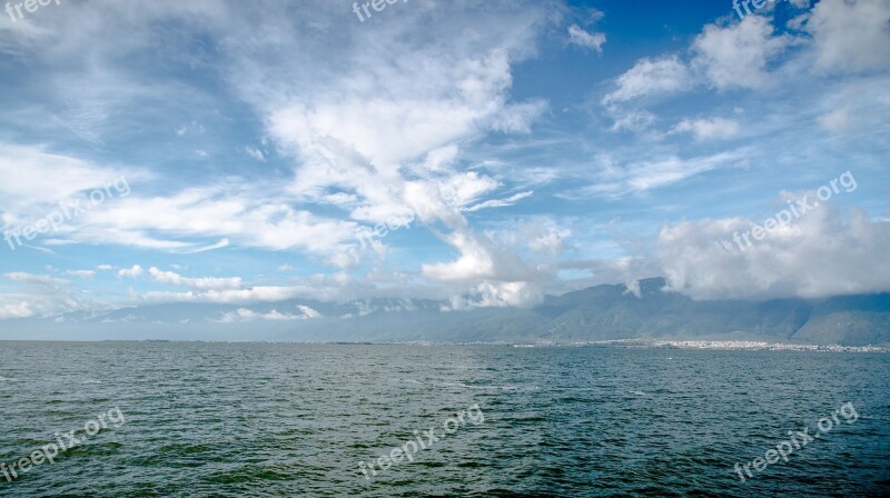 Erhai Lake Blue Sky White Cloud Free Photos