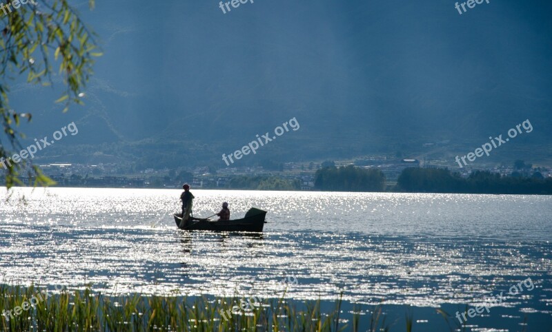 Boat Erhai Lake Sunshine Free Photos