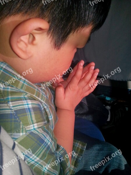 Boy Young Praying Communing Pray