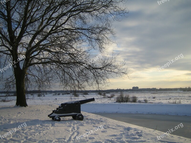 Cannon Winter Fortress Het Bossche Broek Free Photos