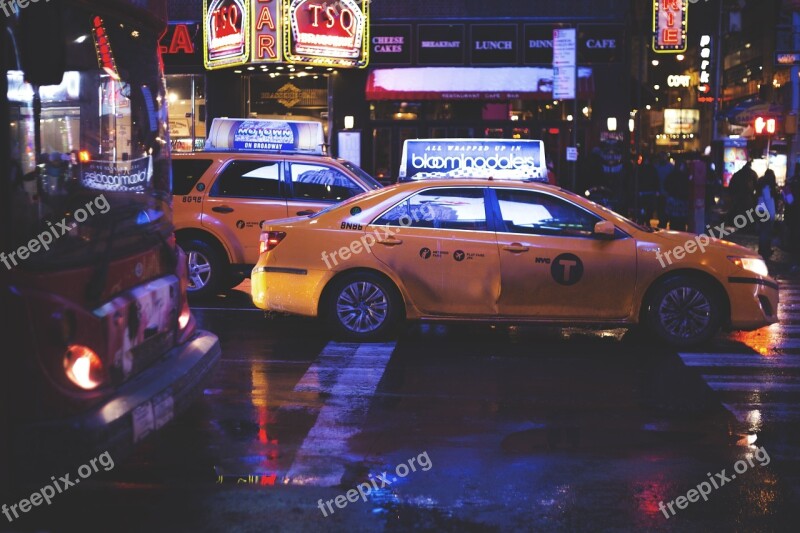 Taxi New York Cab City Urban