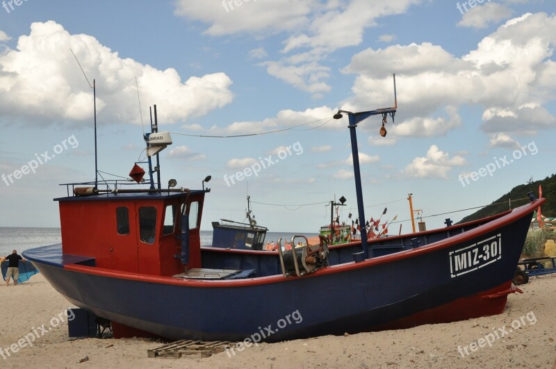 Cutter A Fishing Vessel Sea The Coast Beach