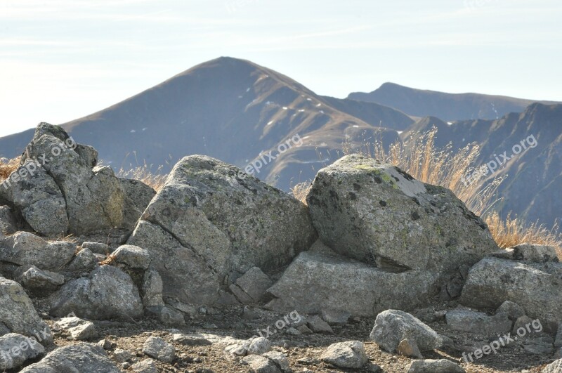 Tatry Mountains Rock Autumn Karpaty