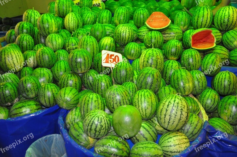 Watermelon Fruit Marketplace Free Photos