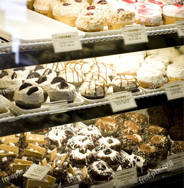 Bakery Cupcakes Display Food Pastry