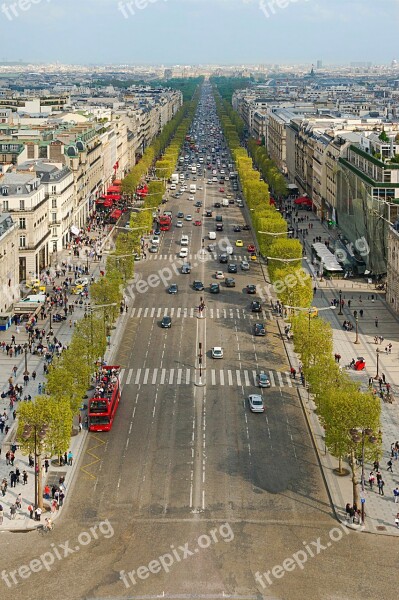 Paris City France Panorama The Centre Of