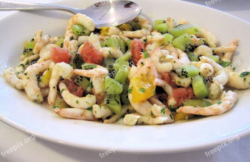 Fish Salad Shrimp Vegetables Italian Food