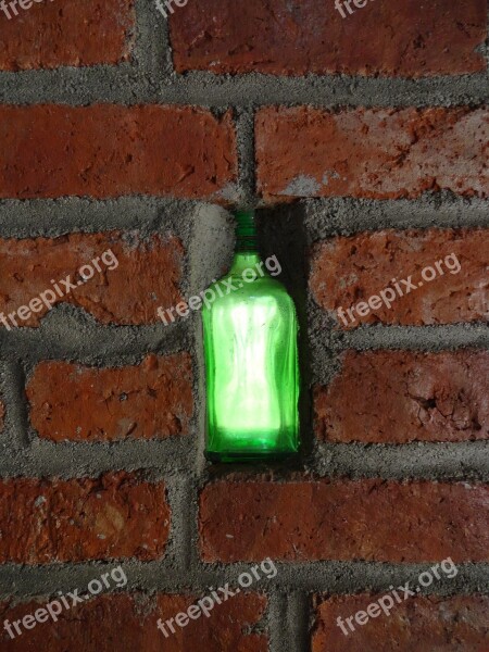 Glass Bottle Window Green Light Recycling